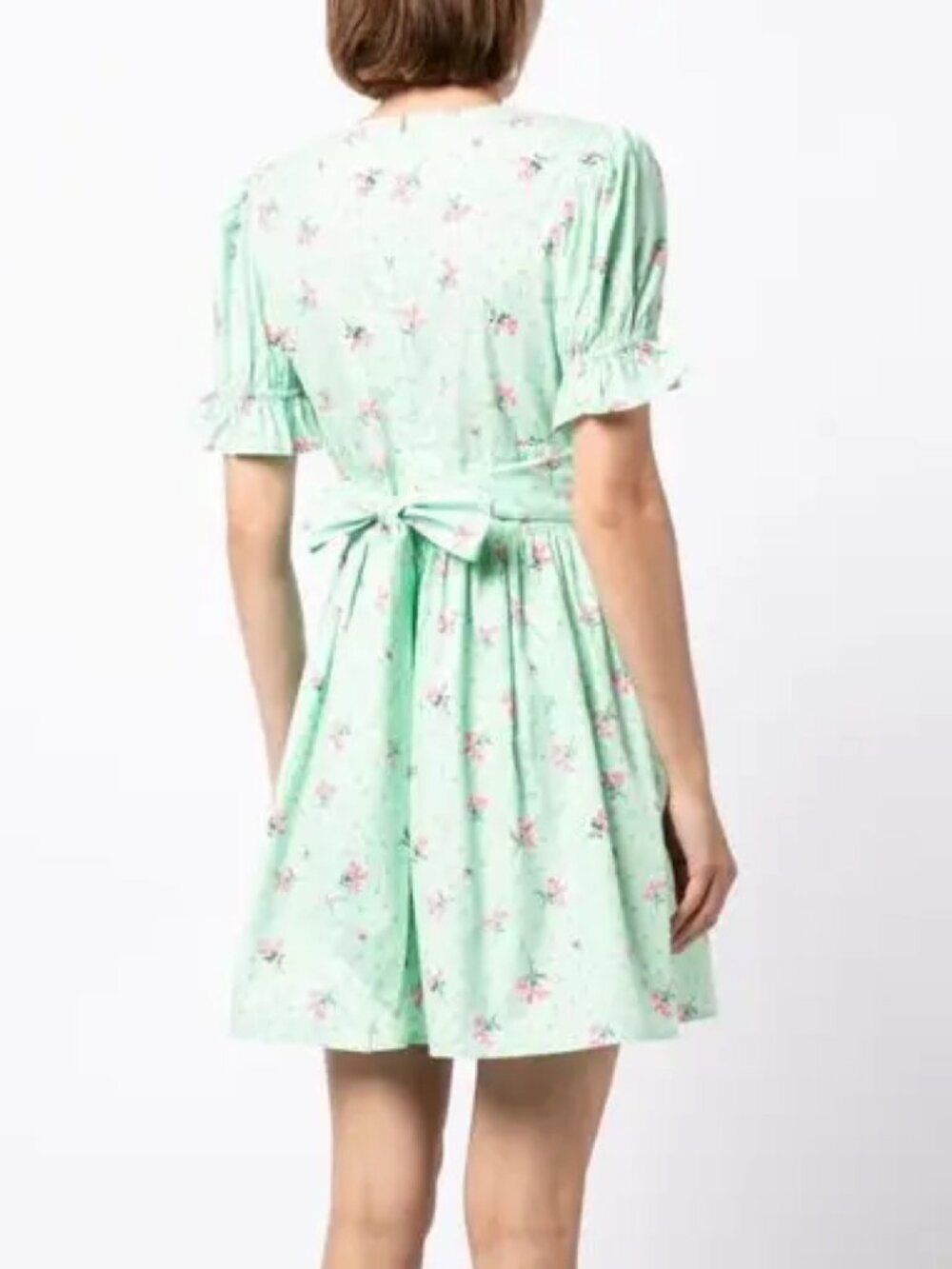 BATSHEVA Popham Pintucked Floral-Print Cotton-Poplin Mini Dress - Picture 3 of 13